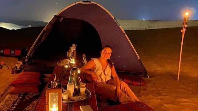 Woman during Royal Style VIP Desert Safari with Overnight Stay