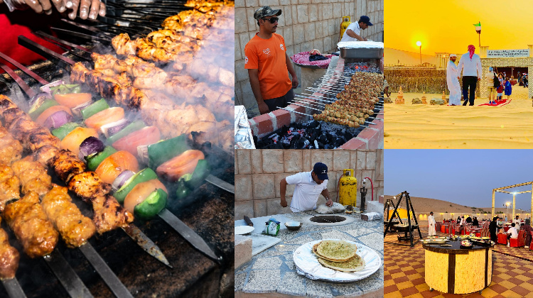 Premium Desert Safari Tour with Live Cooking Station BBQ Dinner Premium Seating Premium Service