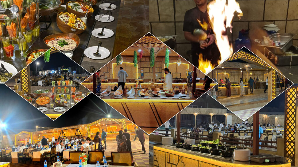 Premium Desert Safari Tour with Live Cooking Station BBQ Dinner Premium Seating Premium Service