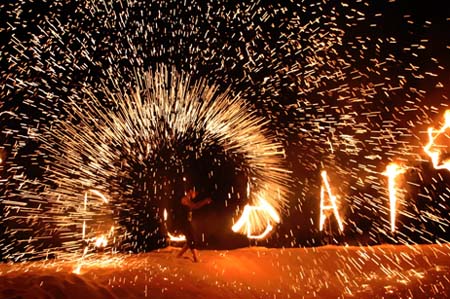 Fireworks at Arabian Desert Safari Camp