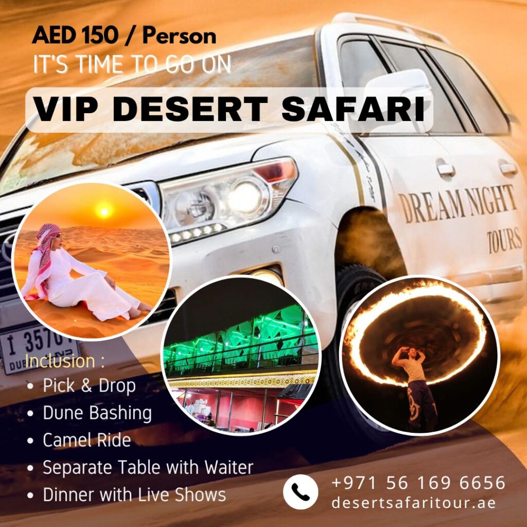 VIP Desert Safari Dubai Tour with Separate Seating and Table Service